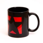 Fekete kerámia bögre logóval